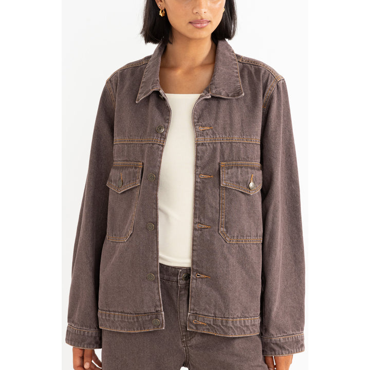 Rhythm Demi Oversized Denim Jacket - Women's Chocolate