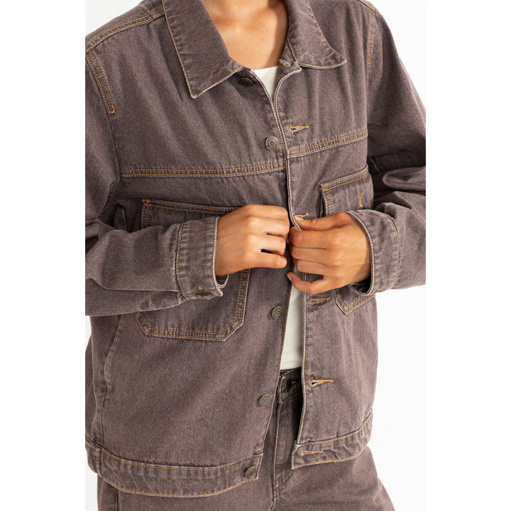 Rhythm Demi Oversized Denim Jacket - Women's Chocolate