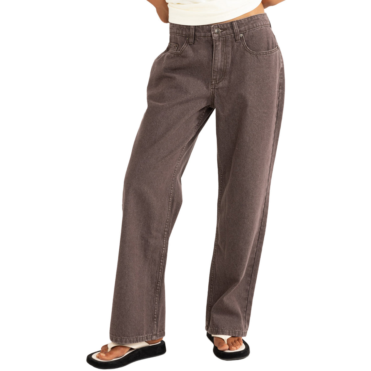 Rhythm Charlie Low Rise Denim Jeans - Women's Chocolate