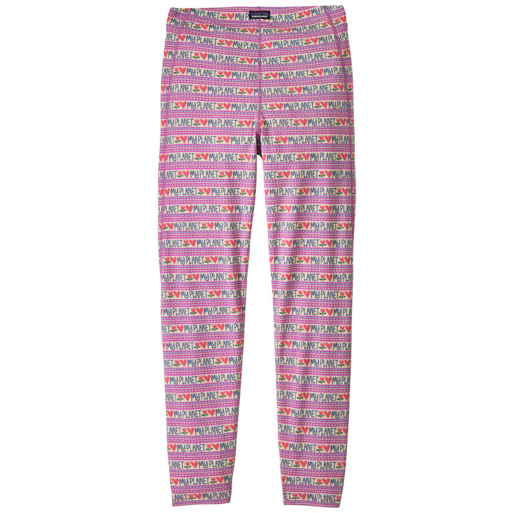 Patagonia Capilene Midweight Bottoms - Kids' Planet Hearts: Brisk Purple