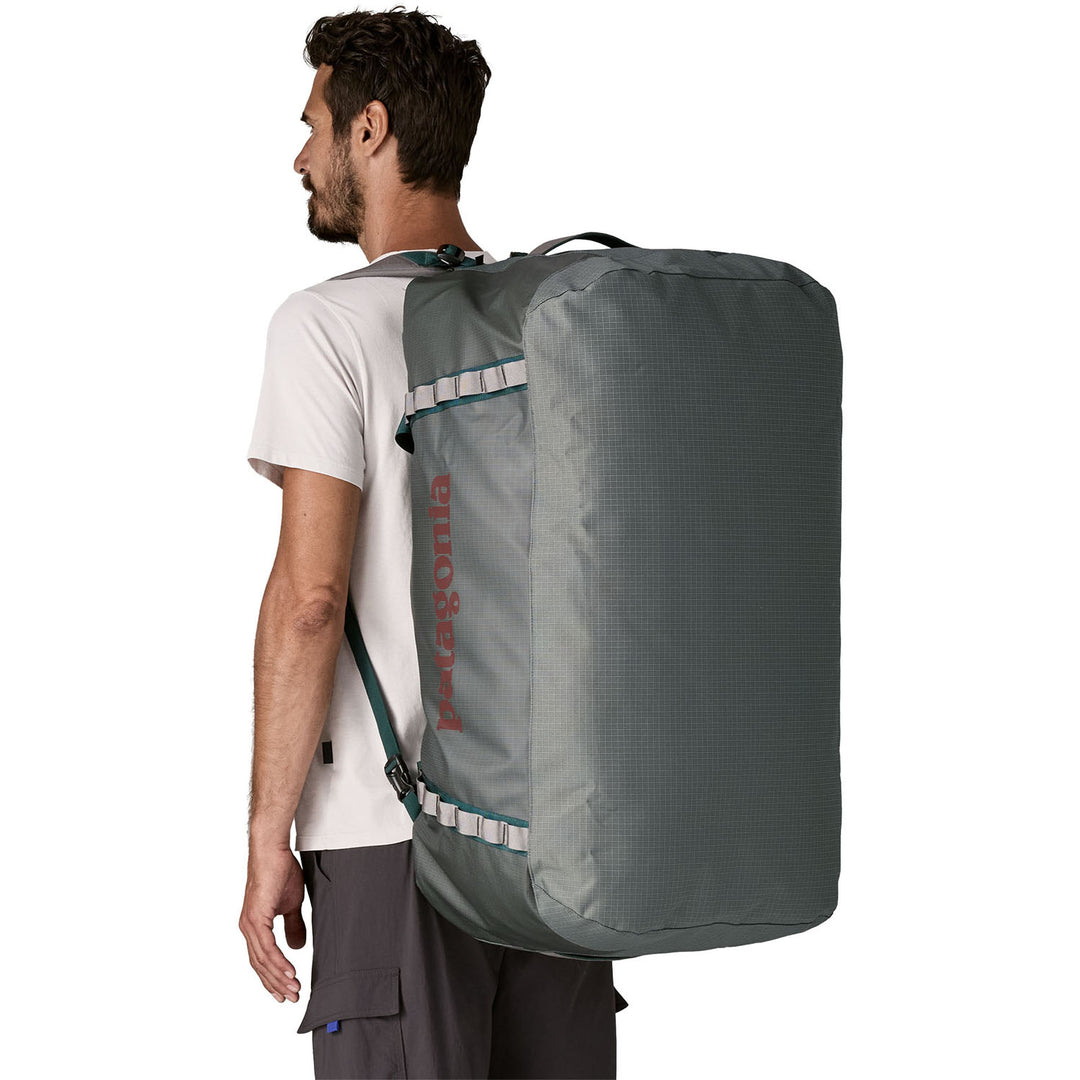 patagonia duffel 100l Black Hole the mesh lid pockets and external side pocket allow quick access to your travel necessities Patagonia Black Hole Duffel 100