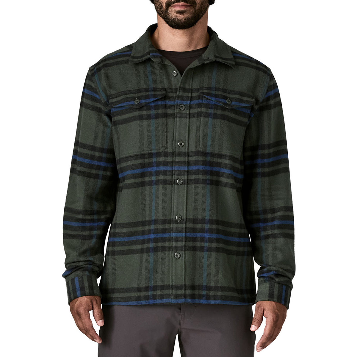 Patagonia Fjord Flannel Shirt - Men's Catch: Old Growth Green