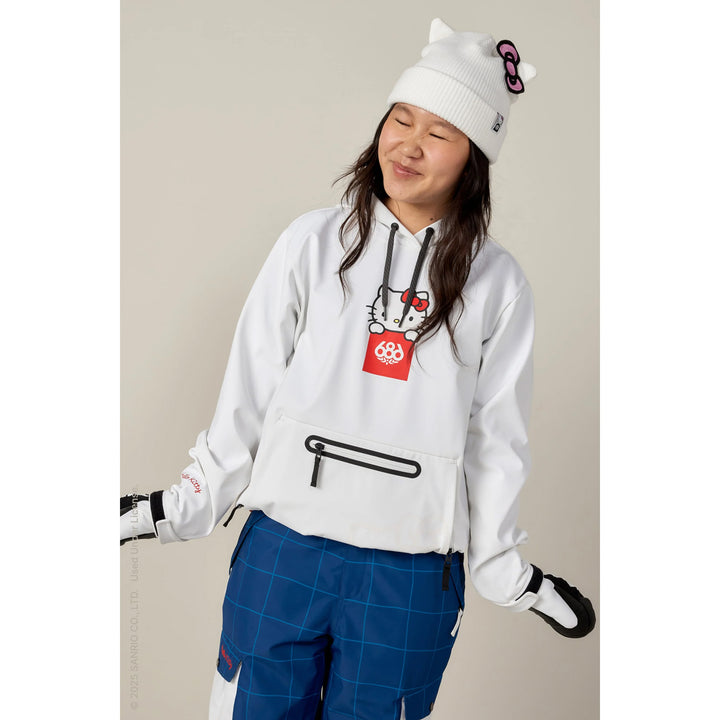 686 Waterproof Hoodie - Women's Hello Kitty White
