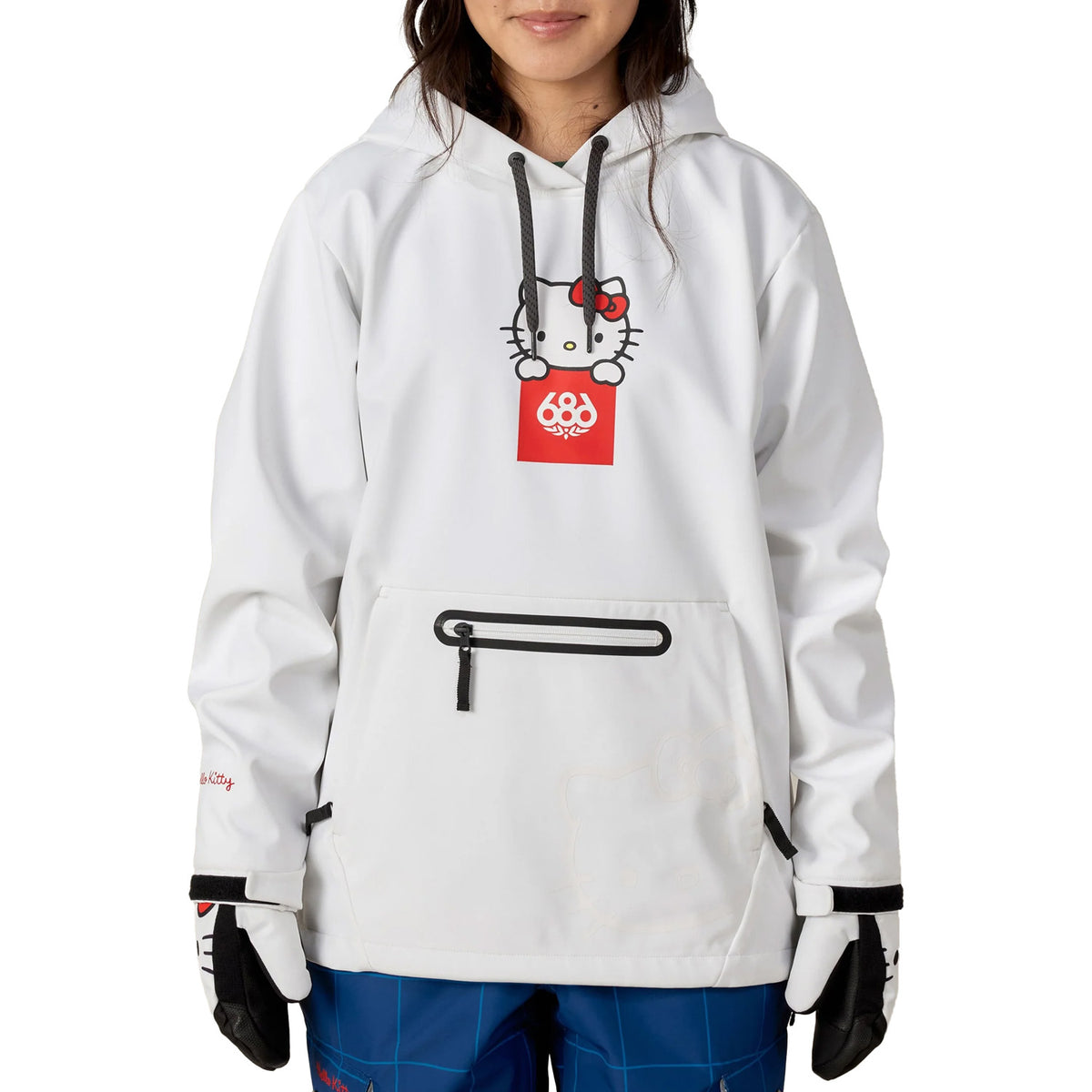 686 Waterproof Hoodie - Women's Hello Kitty White