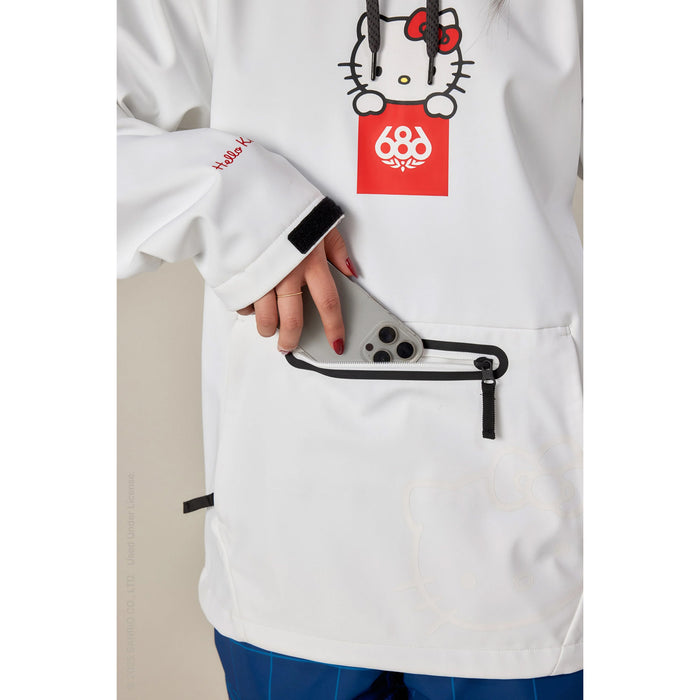 686 Waterproof Hoodie - Women's Hello Kitty White