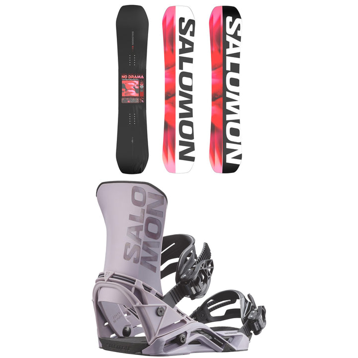 Salomon No Drama Snowboard + District Snowboard Bindings - Women's 2026