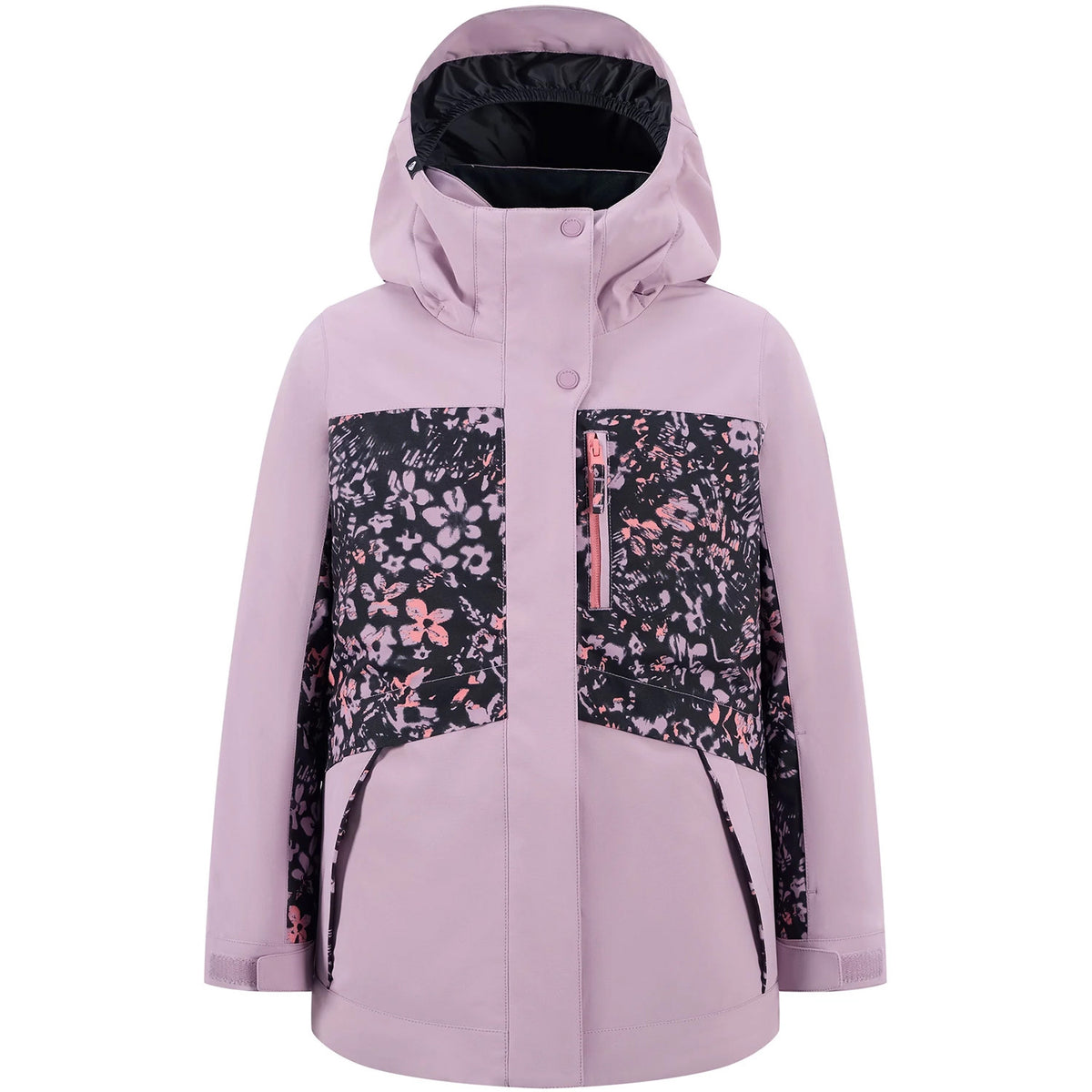 Roxy Floral Block Parka - Girls' Discreet Mauve