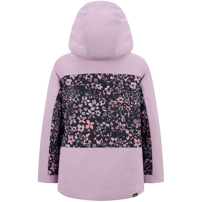Roxy Floral Block Parka - Girls' Discreet Mauve