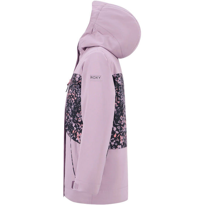 Roxy Floral Block Parka - Girls' Discreet Mauve
