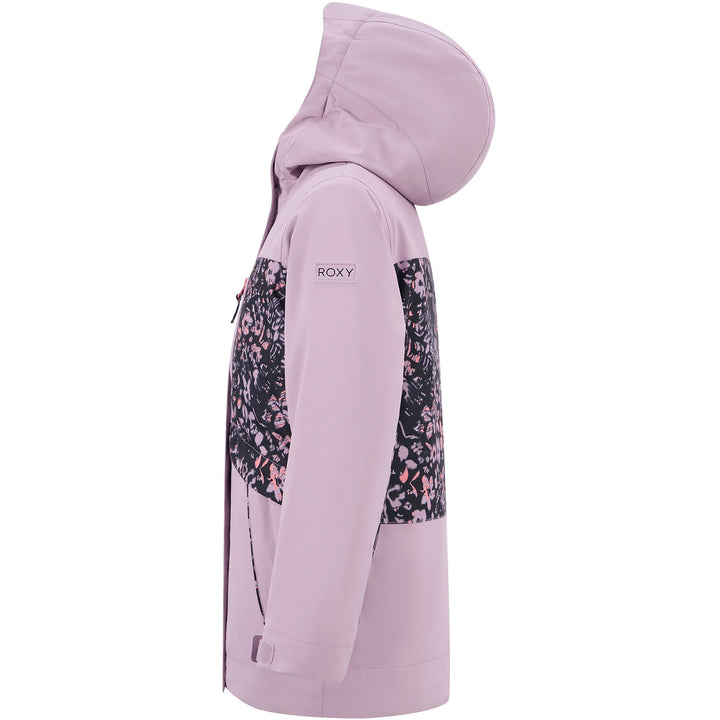 Roxy Floral Block Parka - Girls' Discreet Mauve