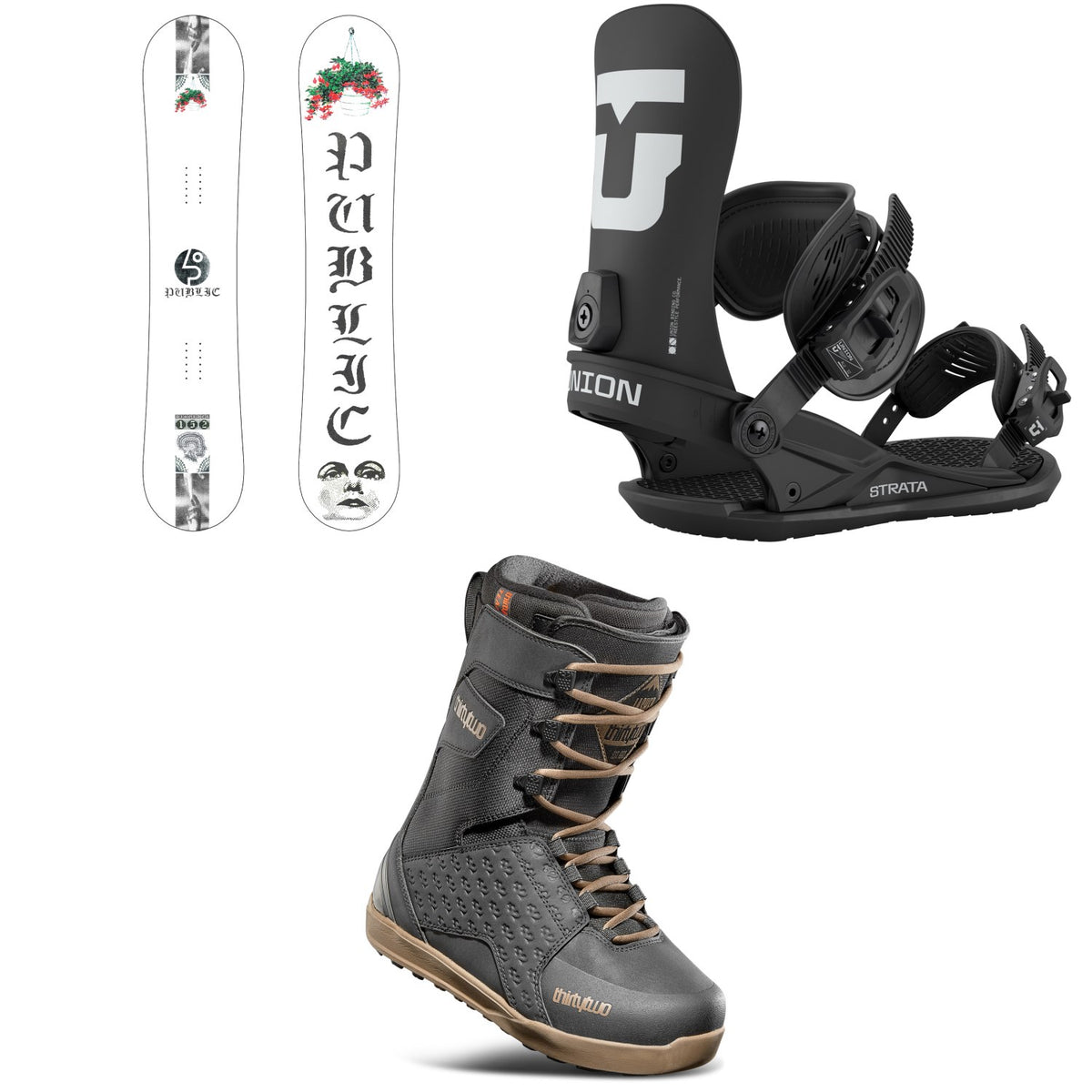 Public Snowboards Disorder Snowboard + Union Strata Snowboard Bindings + thirtytwo Lashed Snowboard Boots 2026