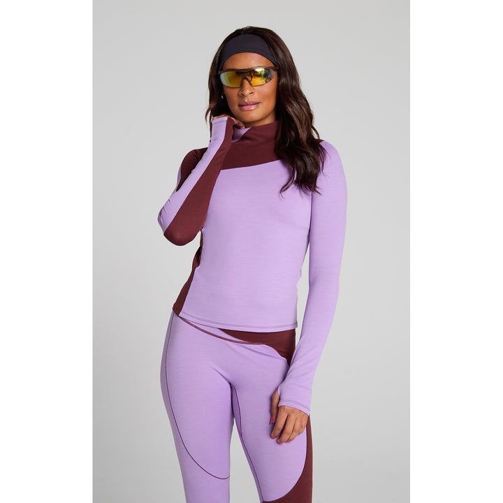 SENIQ Wool Sculp Merino Baselayer Mock Neck Top - Women's Brambleberry