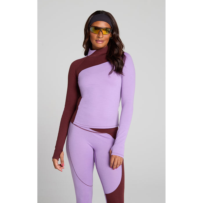 SENIQ Wool Sculp Merino Baselayer Mock Neck Top - Women's Brambleberry