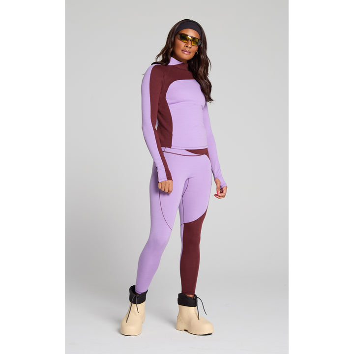 SENIQ Wool Sculp Merino Baselayer Mock Neck Top - Women's Brambleberry