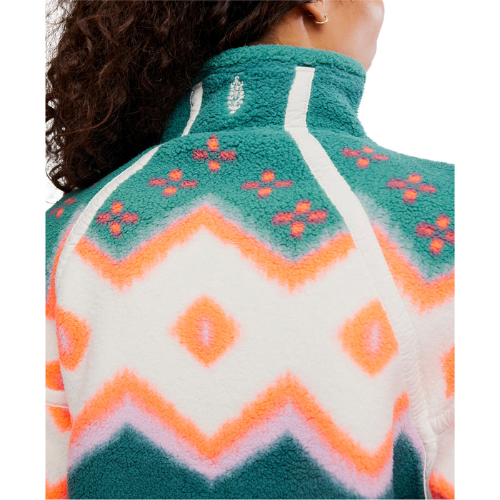 Free People Printed Mountain 1/2 Pullover - Women's Soft Glow Green Glow