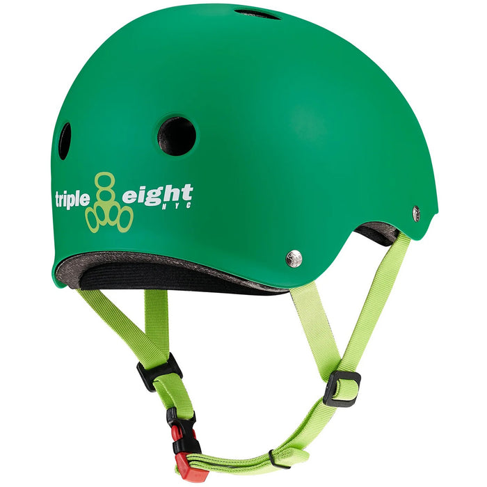 Triple 8 The Certfied Sweatsaver Skateboard Helmet Kelly Green Matte
