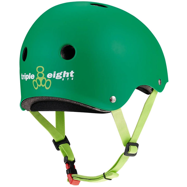 Triple 8 The Certfied Sweatsaver Skateboard Helmet Kelly Green Matte