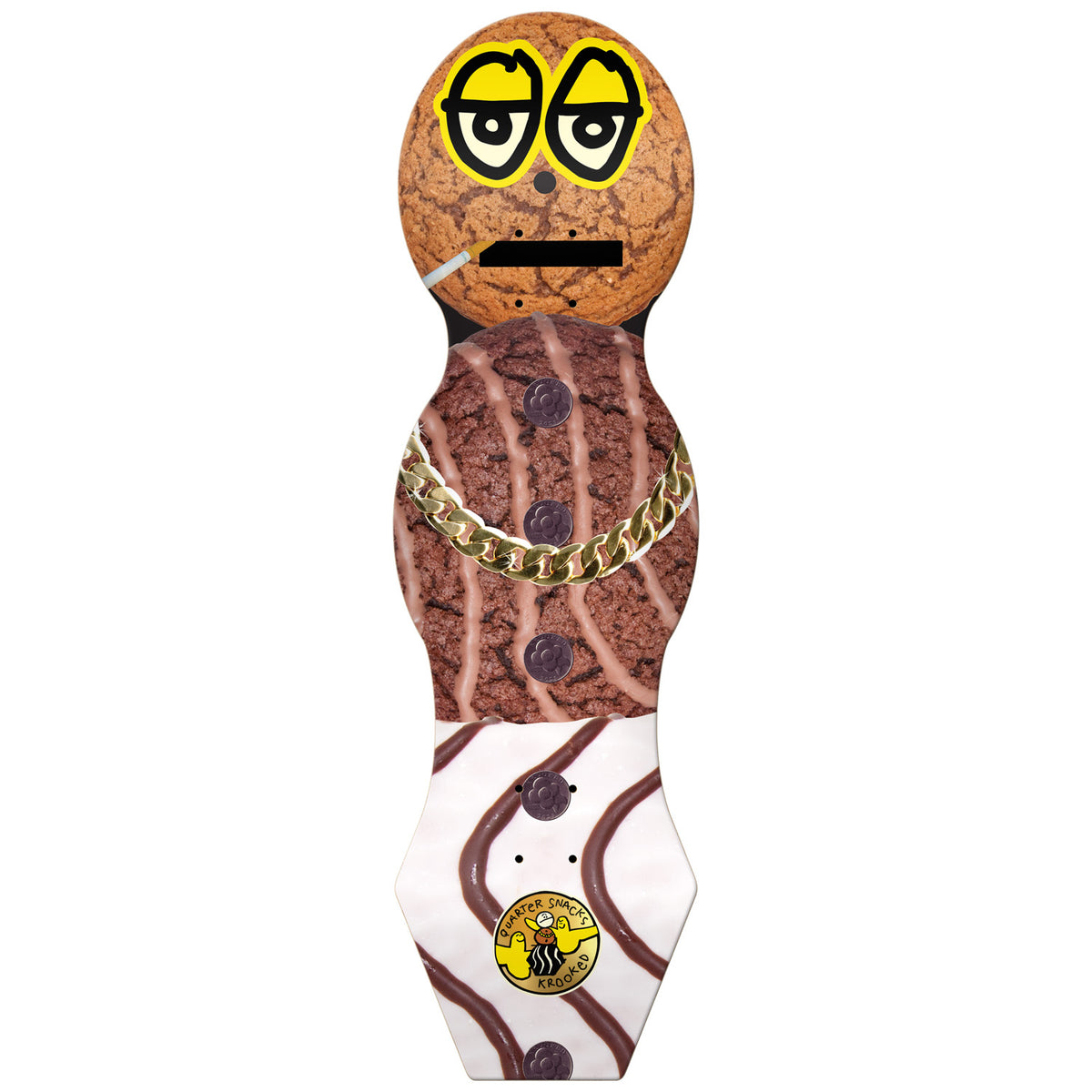 Krooked x Quartersnacks Snackman Cruiser 9.0 Skateboard Deck