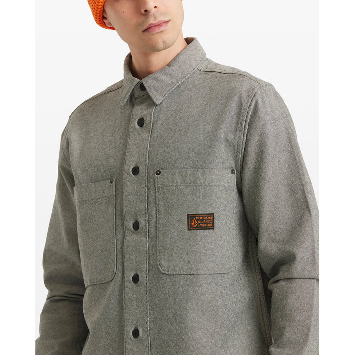 Volcom Levelstone Long Sleeve Shirt - Men's Antique Black