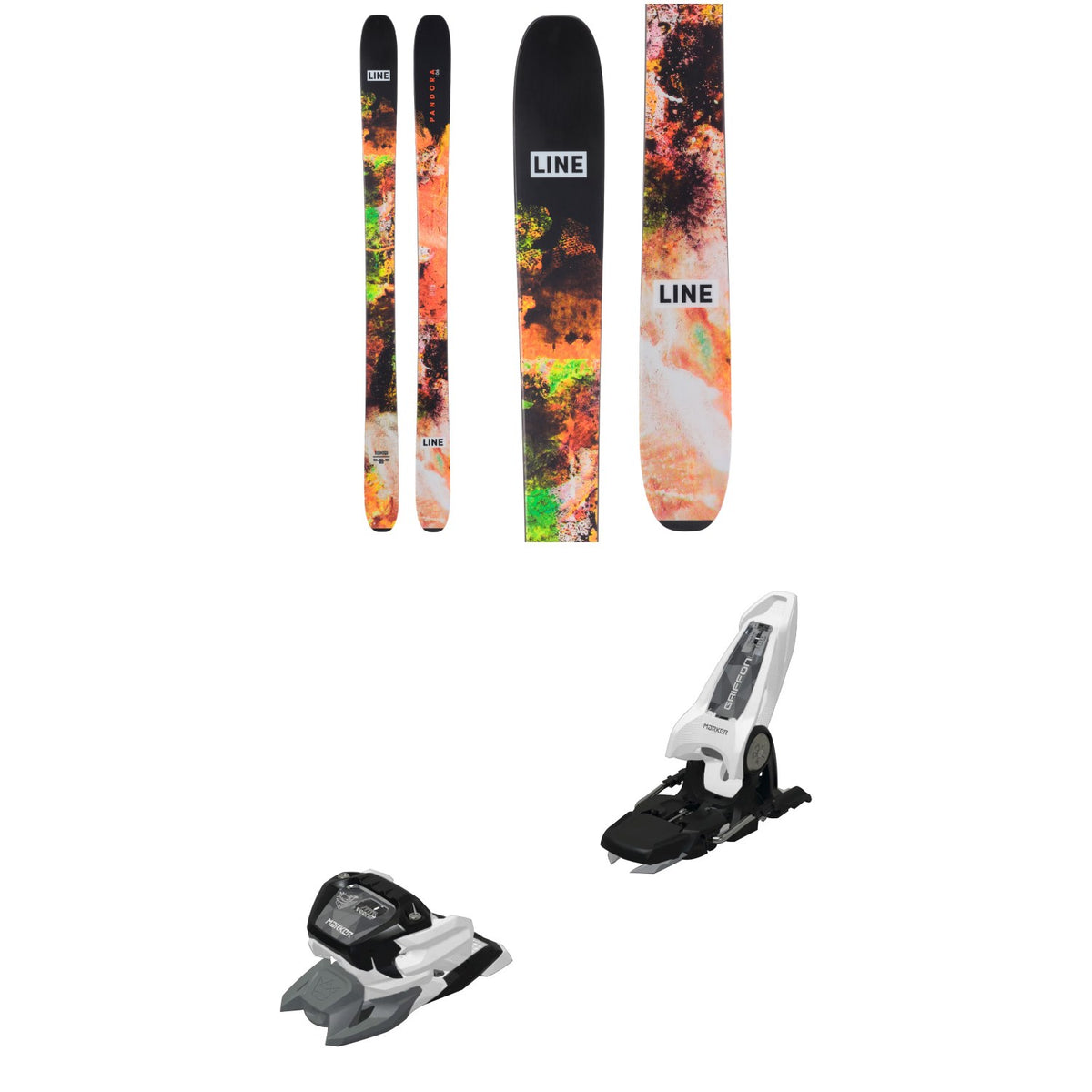 Line Skis Pandora 106 Skis + Marker Griffon 13 ID Ski Bindings