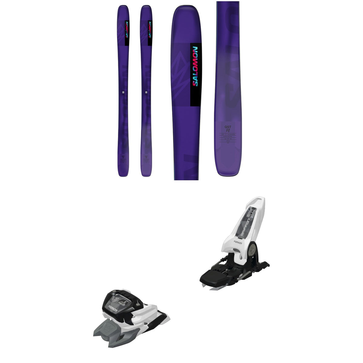 Salomon QST 98 Skis + Marker Griffon 13 ID Ski Bindings 2025