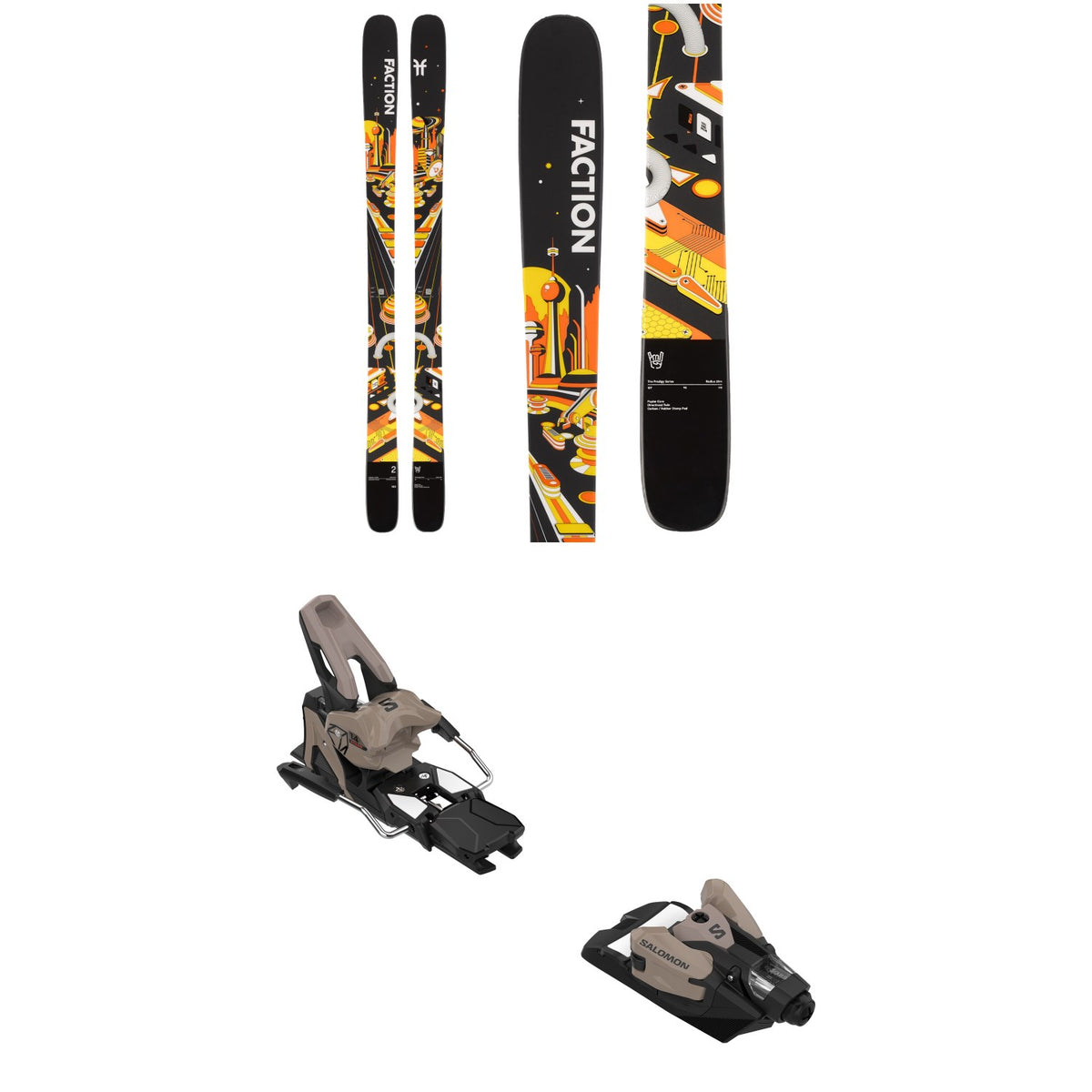 Faction Prodigy 2 Skis + Salomon Strive 14 MN Ski Bindings 2026