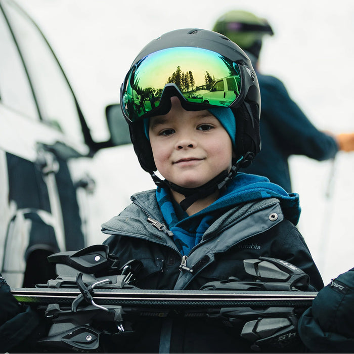 Smith Survey Jr. MIPS Helmet - Kids' Matte Black/Green Mirror