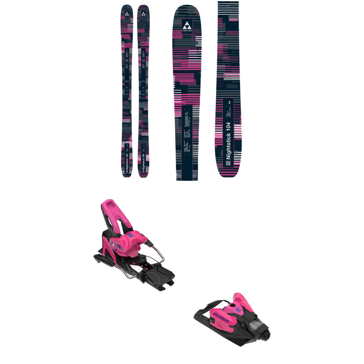 Fischer Nightstick 104 Skis + Salomon Strive 14 MN Ski Bindings 2026