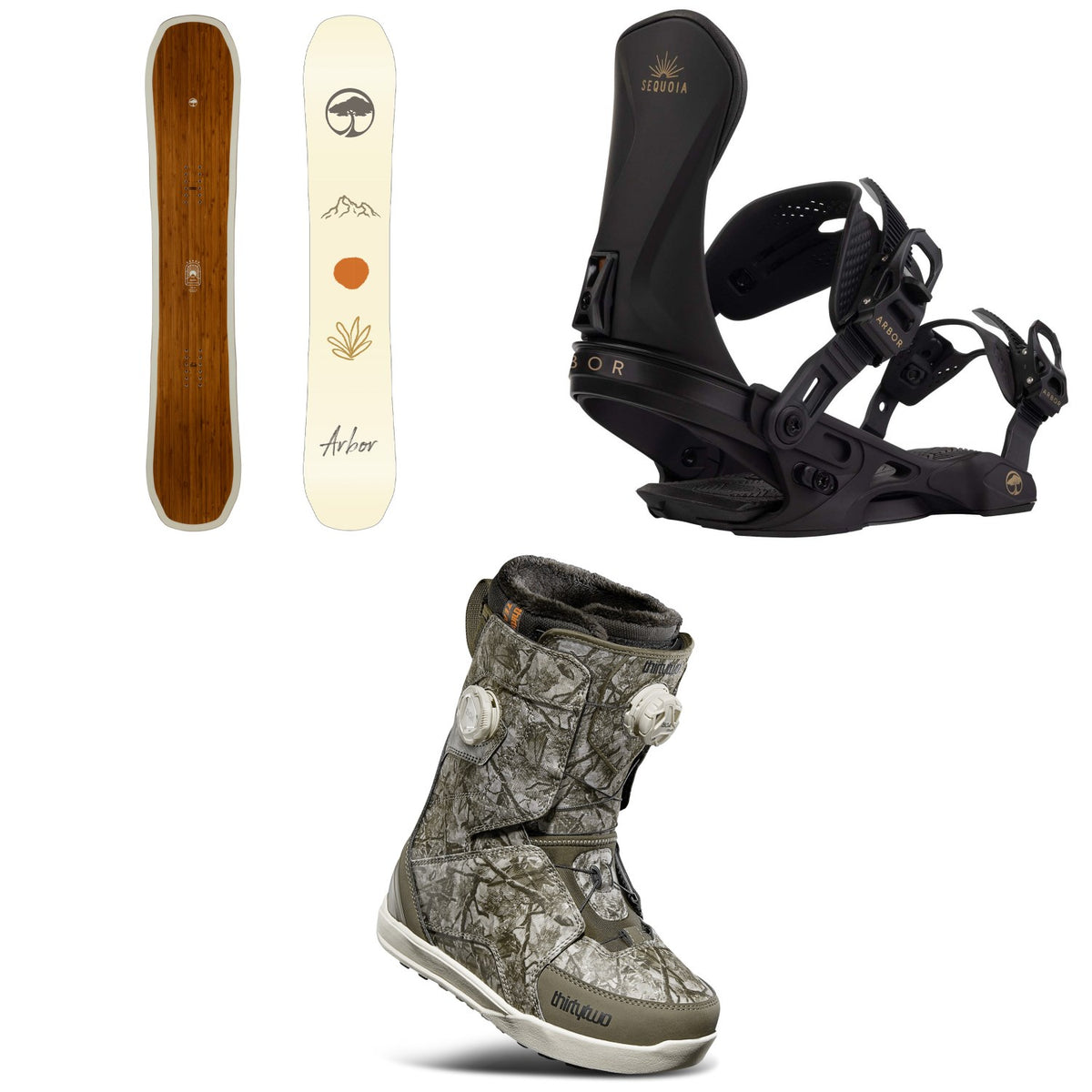 Arbor Swoon Snowboard + Sequoia Snowboard Bindings + thirtytwo Lashed Double Boa Snowboard Boots - Women's 2026