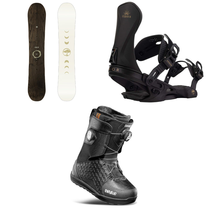 Arbor Mantra Snowboard + Sequoia Snowboard Bindings + thirtytwo Lashed Double Boa Snowboard Boots - Women's 2026