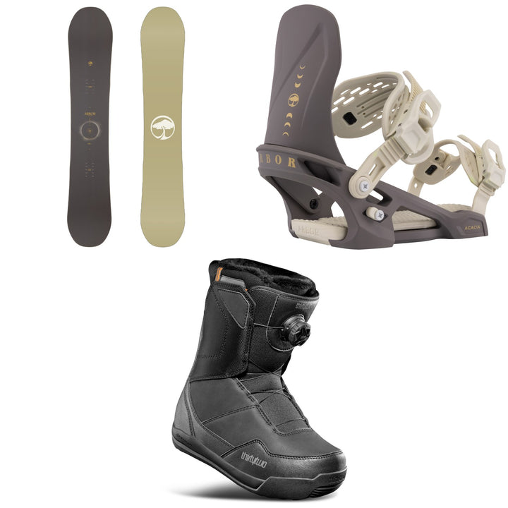 Arbor Mantra Decon Snowboard + Acacia Snowboard Bindings + thirtytwo Shifty Boa Snowboard Boots - Women's 2026