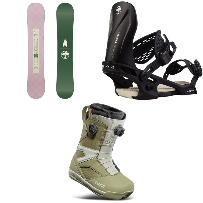 Arbor Cadence Snowboard + Acacia Snowboard Bindings + thirtytwo STW Double Boa Snowboard Boots - Women's 2026