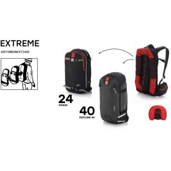 Arva Switch Extreme Ride 24 & Explore 40 Airbag Backpack Bundle Black