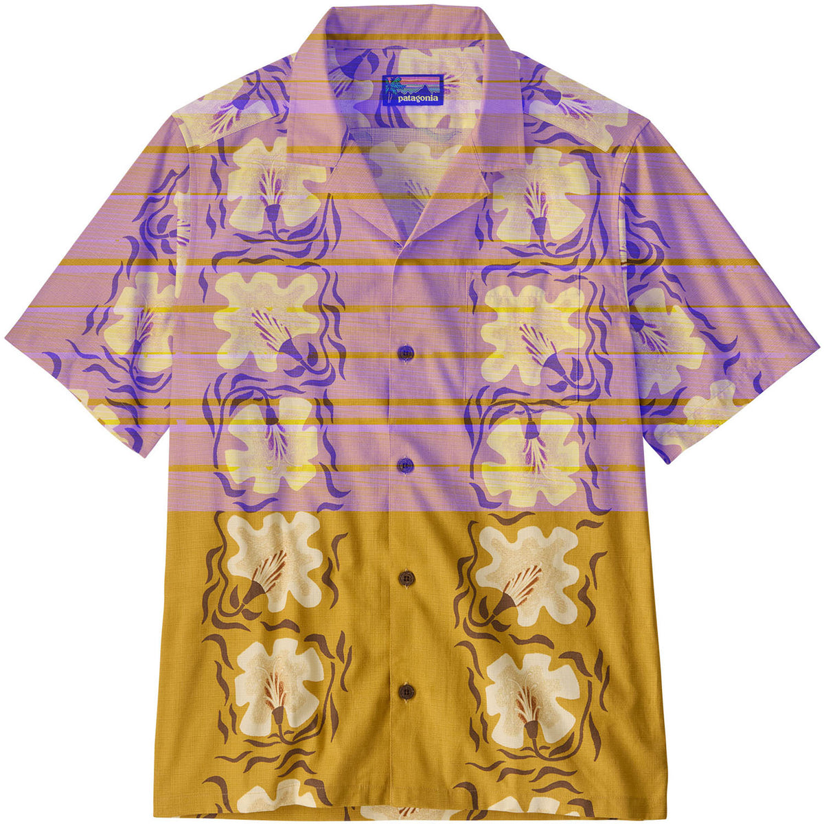 Patagonia Tidal Threads Camp Shirt - Men's Future Flowers: Honey Gold