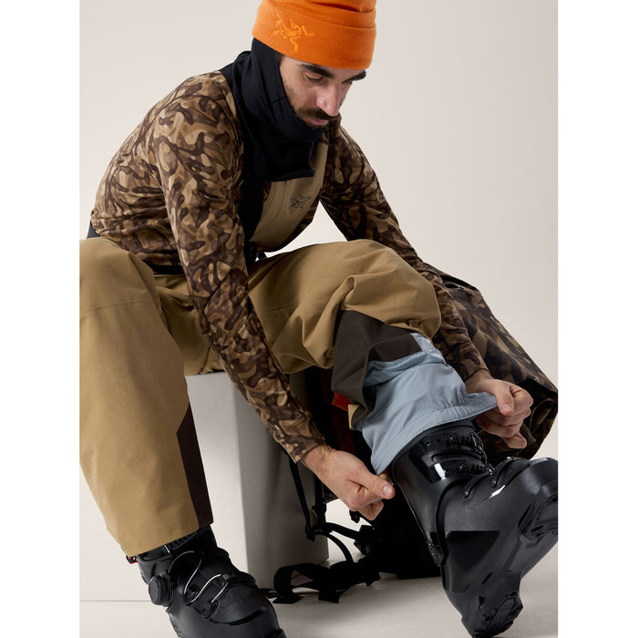 Arc'teryx Rho LT Zip Neck Print Top - Men's Carob Grottoflage