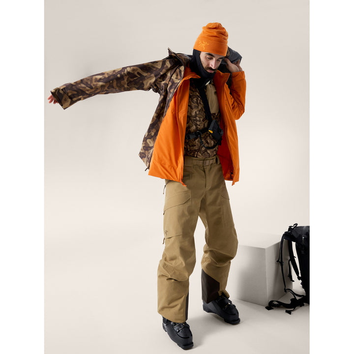 Arc'teryx Rho LT Zip Neck Print Top - Men's Carob Grottoflage