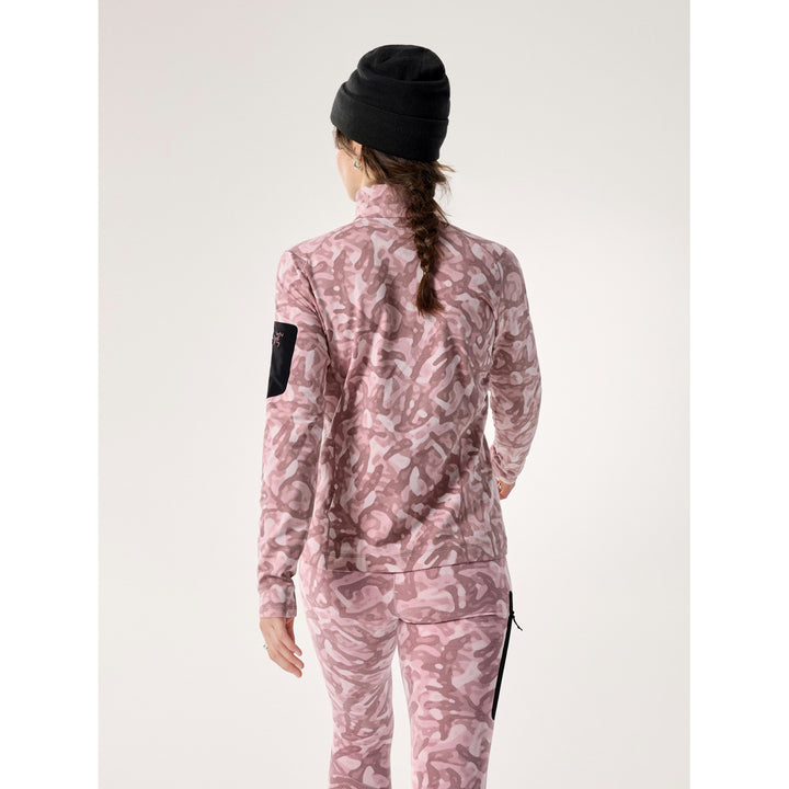 Arc'teryx Rho Zip Neck-Print Top - Women's Bliss Grottoflage