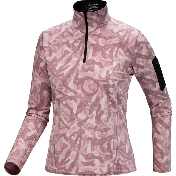 Arc'teryx Rho Zip Neck-Print Top - Women's Bliss Grottoflage