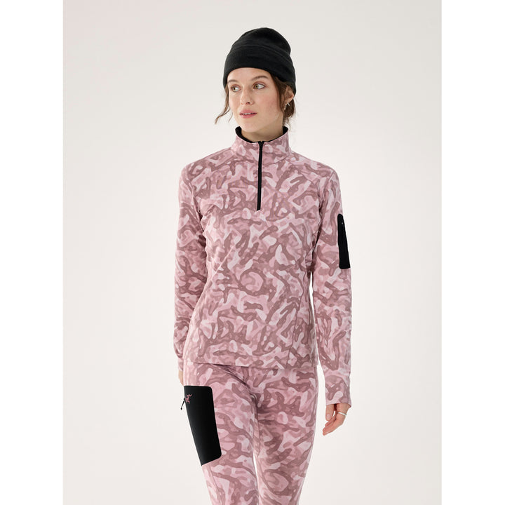 Arc'teryx Rho Zip Neck-Print Top - Women's Bliss Grottoflage