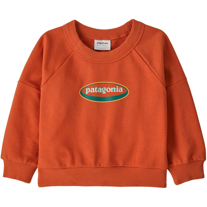 Patagonia Baby Crew Sweatshirt - Infants' '95 Oval Logo Tropiclimb: Coal Orange