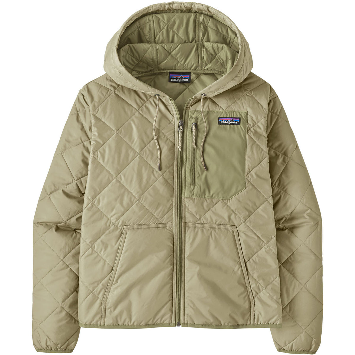 Patagonia Diamond Quilted Bomber Hoodie - Women's Weathered Stone