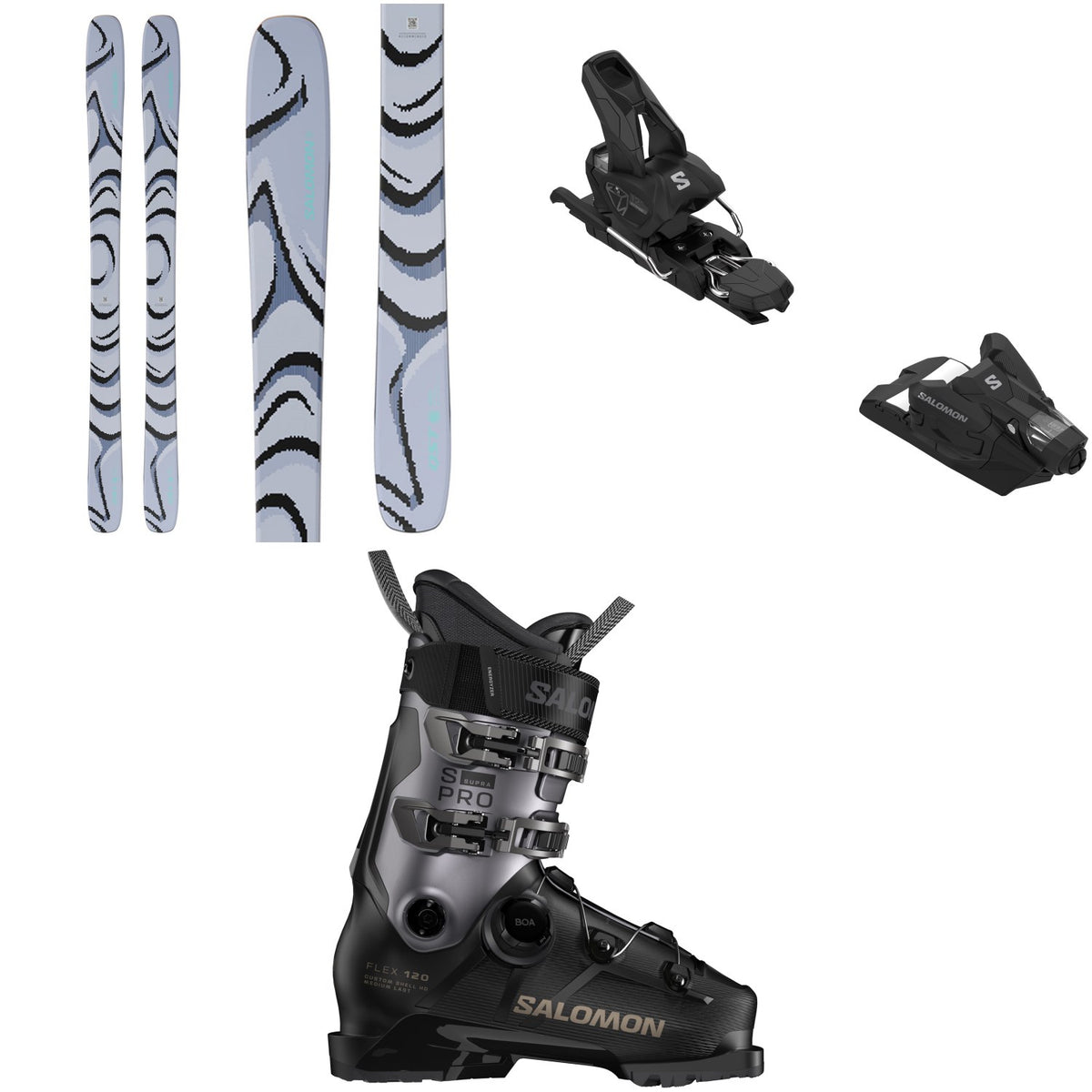 Salomon QST 100 Skis + Strive 12 GW Ski Bindings + S/Pro Supra BOA 120 Ski Boots 2026