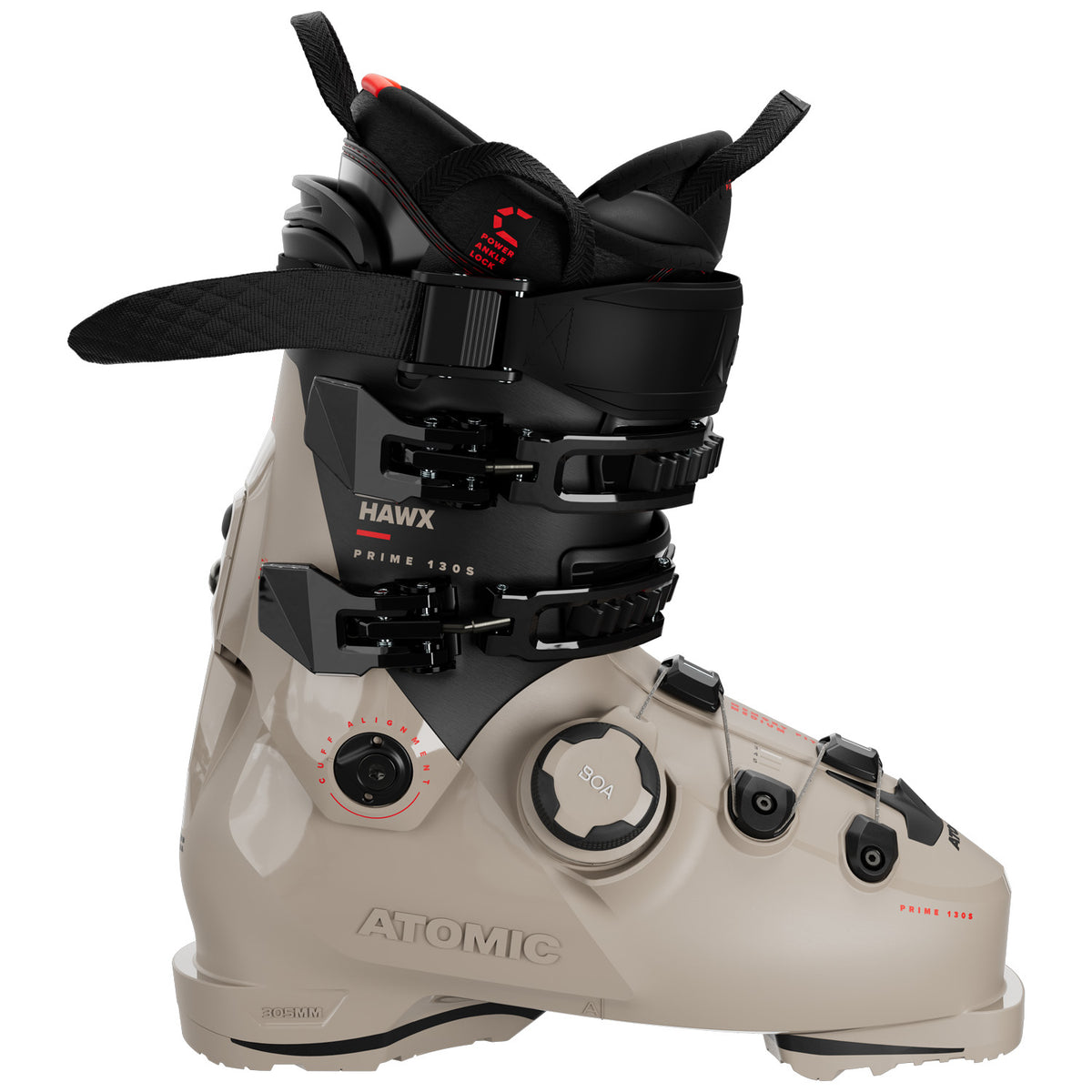 Atomic Hawx Prime 130 S BOA GW Ski Boots 2025 Cement/Black/Red