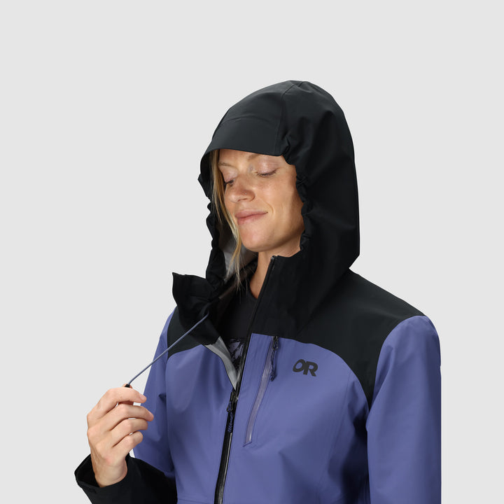 Outdoor Research Freewheel Stretch Rain Jacket - Women's Galactic/Black