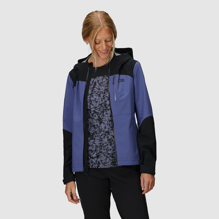 Outdoor Research Women's Freewheel MTB Stretch Rain Jacket Galactic/Black / M