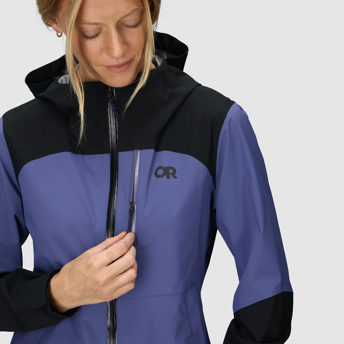 Outdoor Research Freewheel Stretch Rain Jacket - Women's Galactic/Black