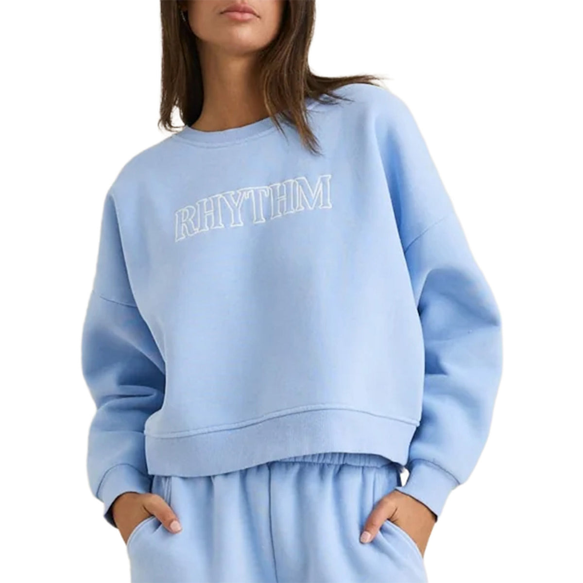 Rhythm Slouchy Crew Neck Fleece - Women's Sky