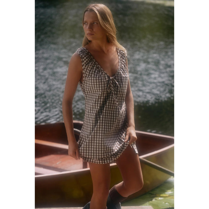 Rhythm Birdie Gingham Mini Dress - Women's Brown