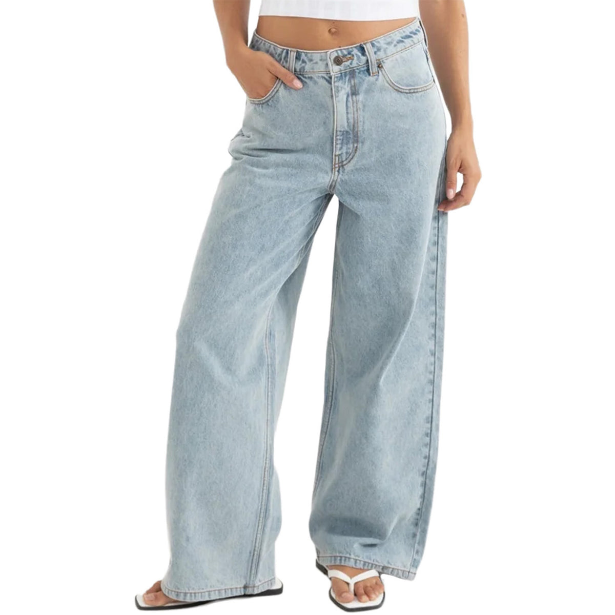 Rhythm Boyfriend Jeans - Women's Blue Wash