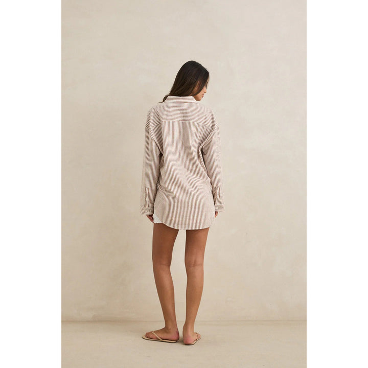 Rhythm Valley Stripe Oversized Shirt - Women's Tan